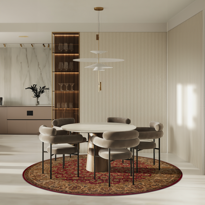 Premiere 8x8 Red/Beige Wool