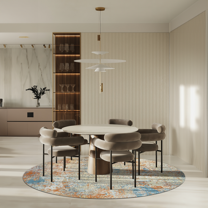 Breeza Round Gold Rust Wool and Silk