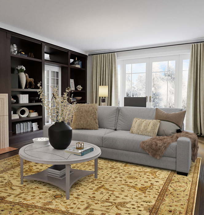 Elegance 8x10 Beige Light Green Ghazni Wool