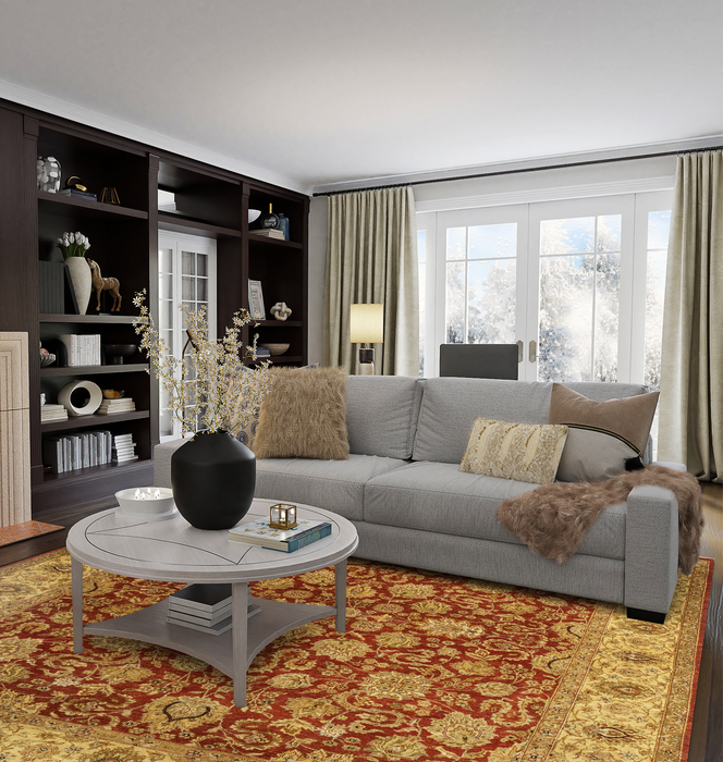 Elegance 8x10 Red/Gold Wool