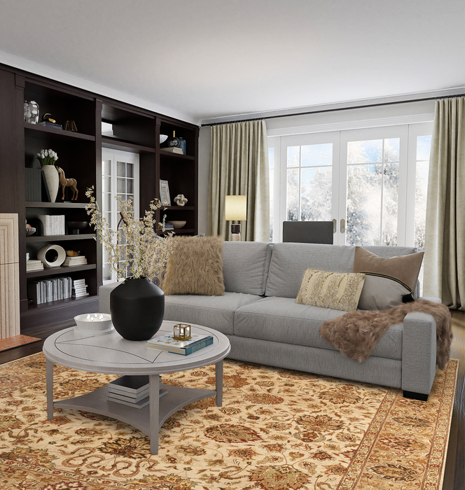 Elegance 8x10 Ivory/Beige Ghazni Wool