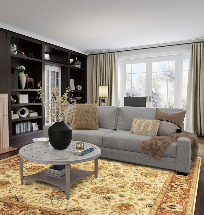 Elegance 8x10 Beige/Rust Wool