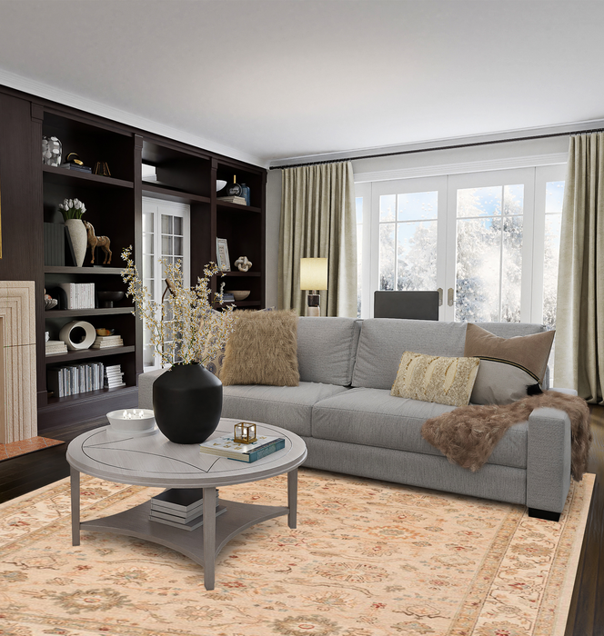 Chobi 6x9 Beige and Ivory Wool