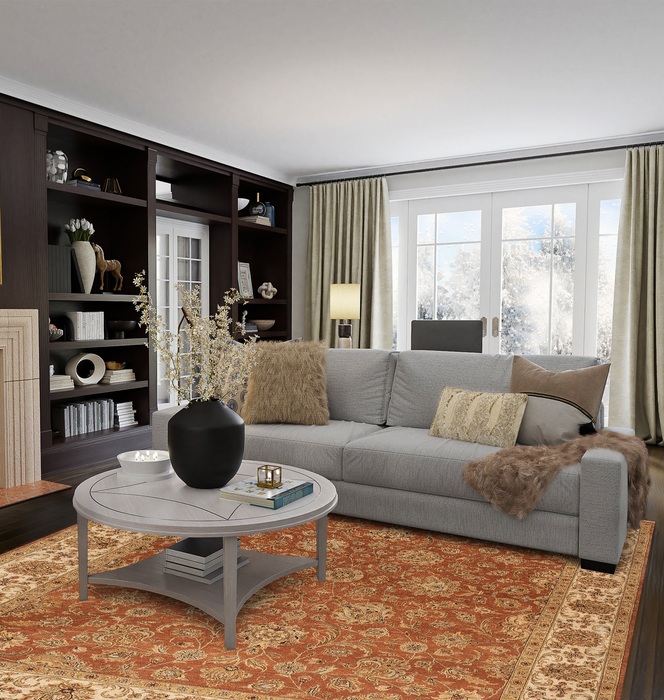 Elegance 6x9 Rust/Ivory Ghazni Wool