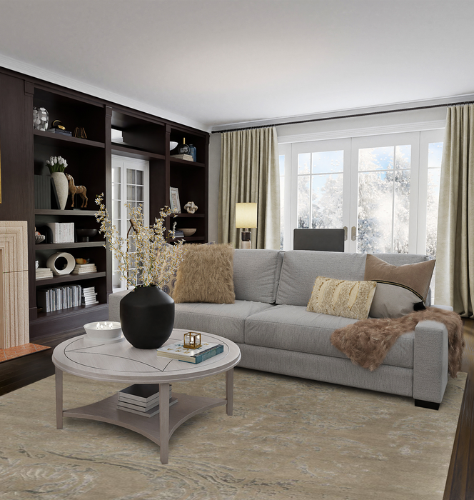 Pokhara 6x9 Grey Wool & Bamboo Silk