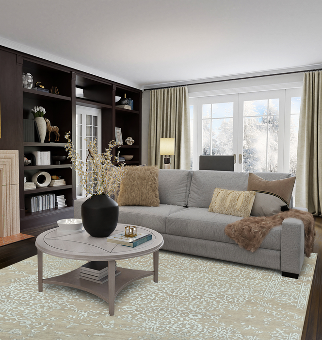 Pokhara 6x9 Grey/Silver New Zealand Wool.