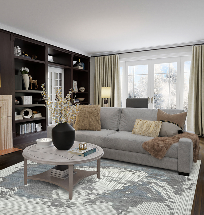 Enso 6x9 Blue/Beige Wool