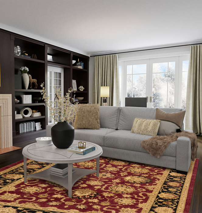 Chobi 6x9 Cherry/Black Ghazni Wool