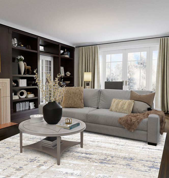 Marble 6x9 Off White/Blue