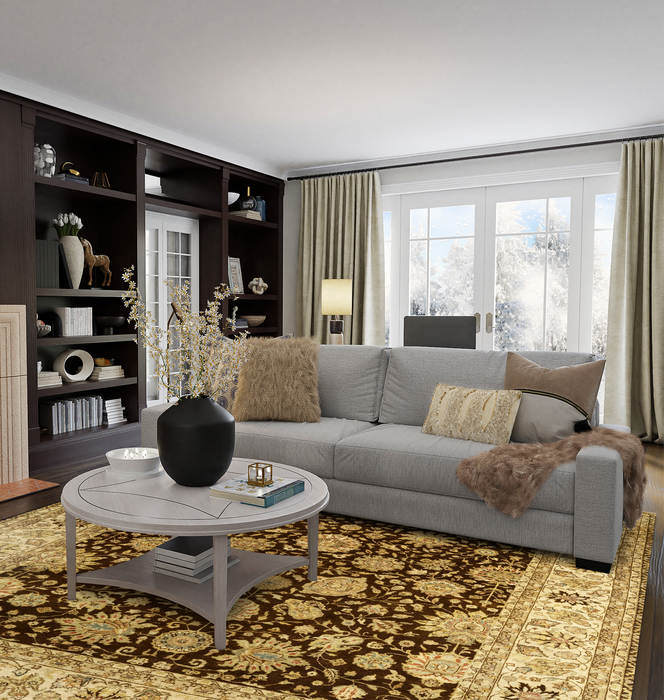 Agra 8x10 Brown/Ivory Wool