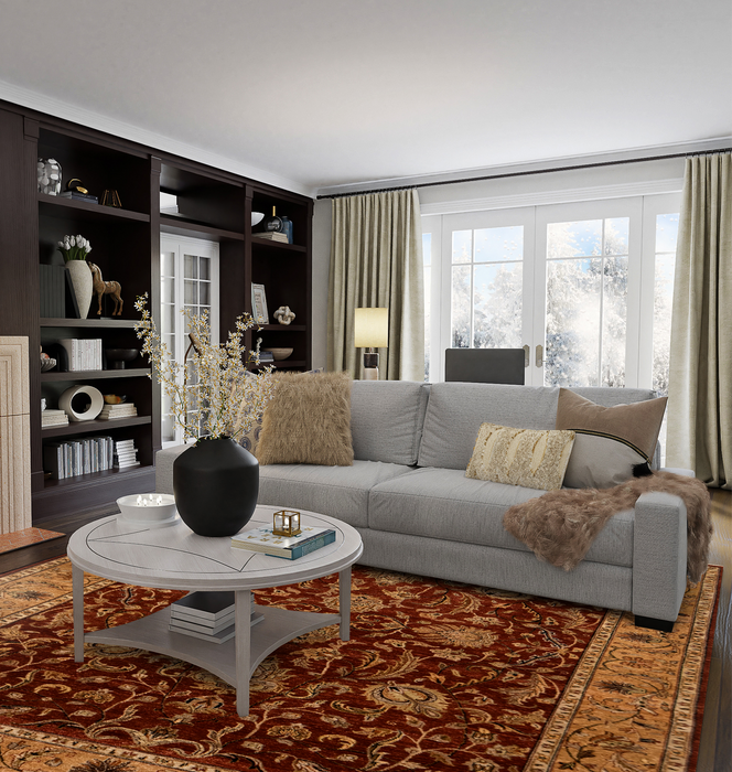 Elegance 6x9 Rust and Beige Wool