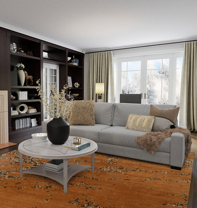 Erased Pokhara Brown/Cream Wool & Silk