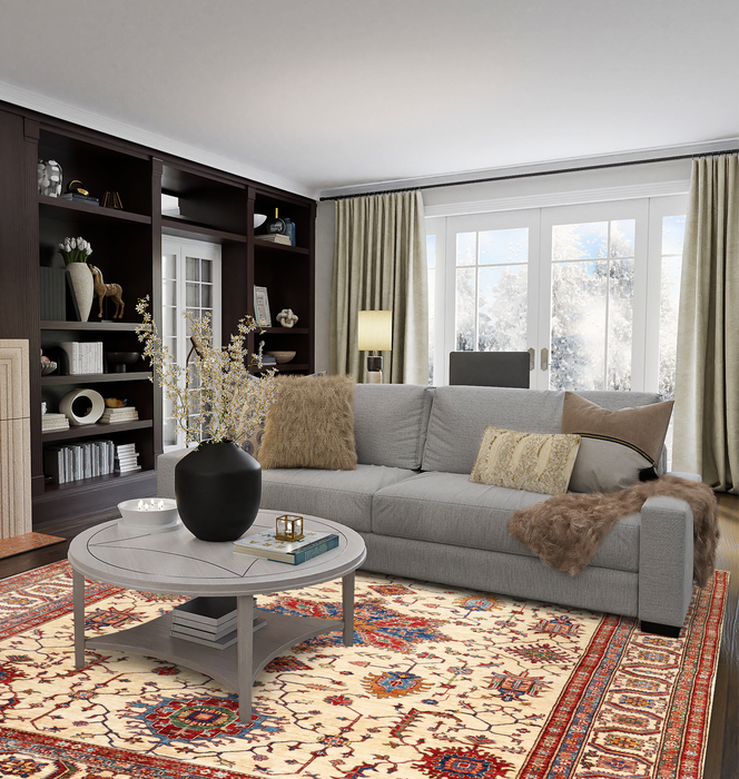 Super Kazak 9x12 Ivory