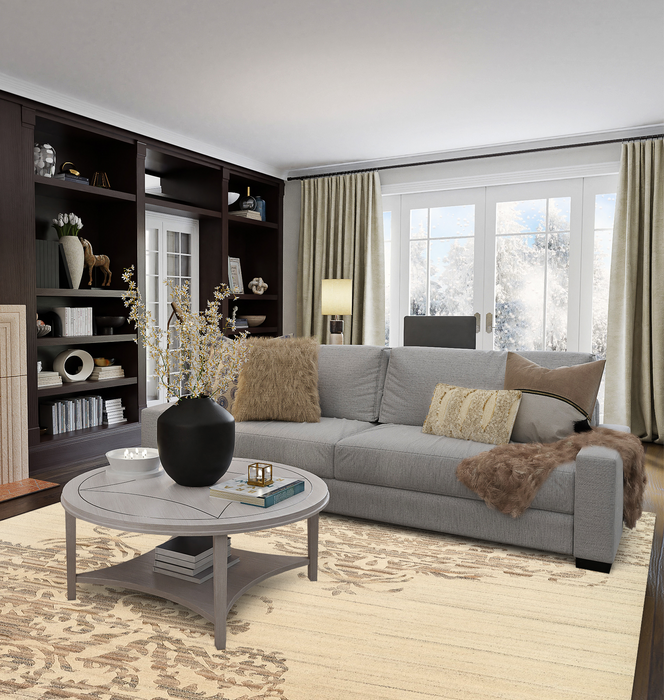 Reflections 8x10 Grey/Ivory New Zealand Wool