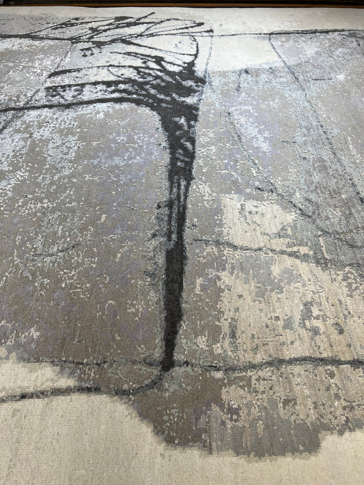 Sangha 8x10 Ivory/Grey Wool and Silk