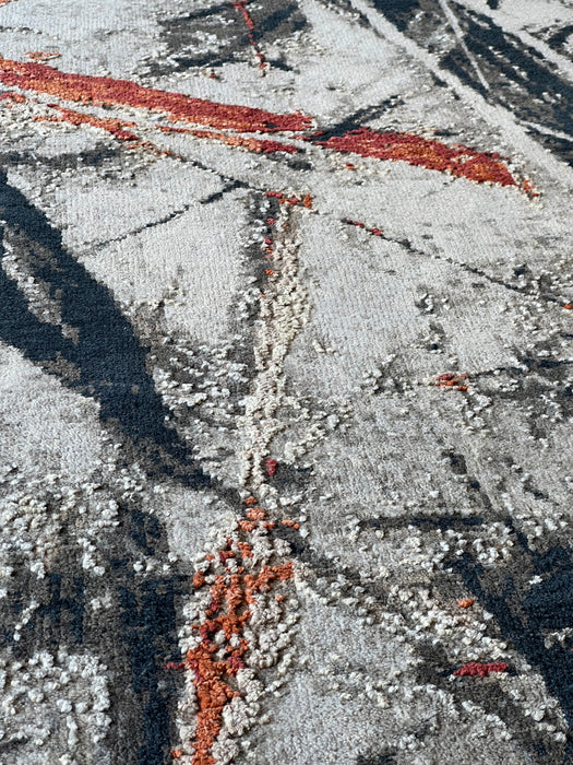 Ignite 6x9 Ivory/Red/Black Wool and Silk