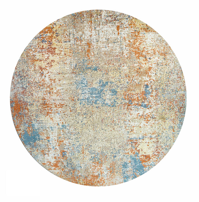 Breeza Round Gold Rust Wool and Silk