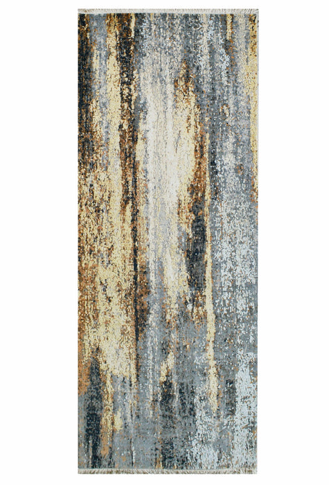 Elixir Runner 3x8 Gold/Charcoal Wool and Silk