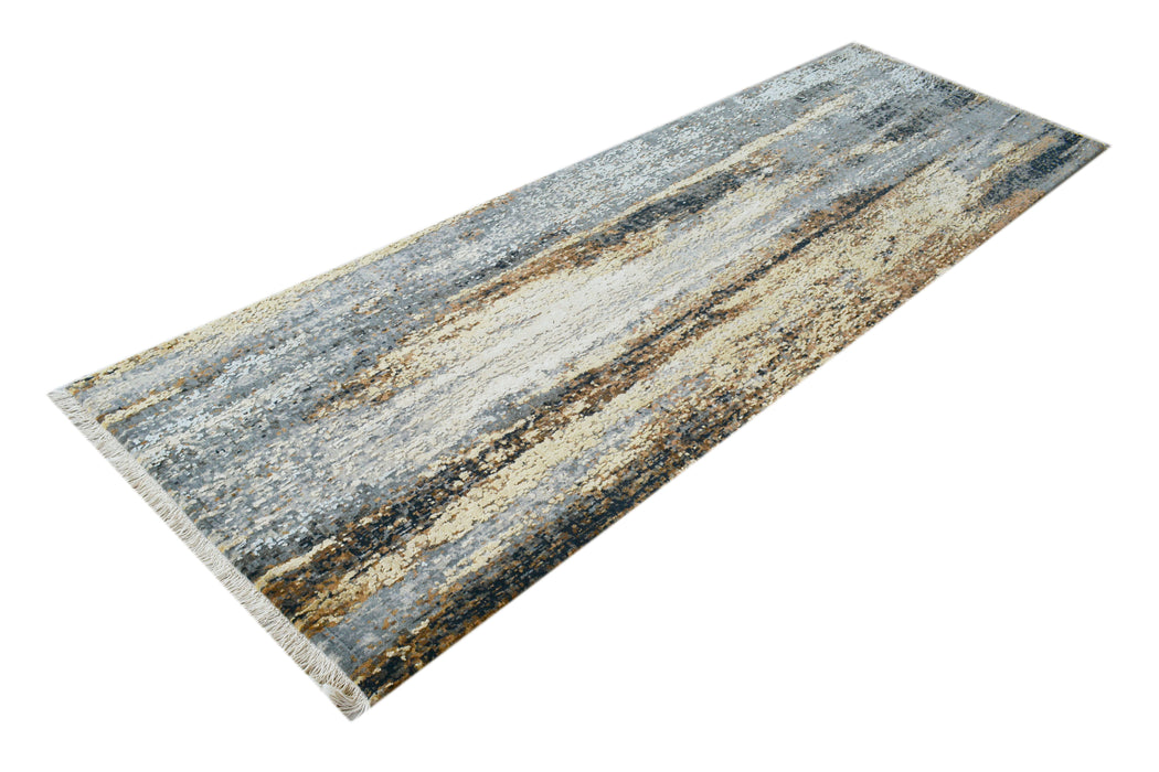 Elixir Runner 3x8 Gold/Charcoal Wool and Silk