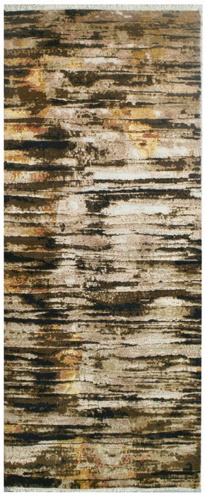 Safari 3x8 Ivory/Brown Wool and Silk