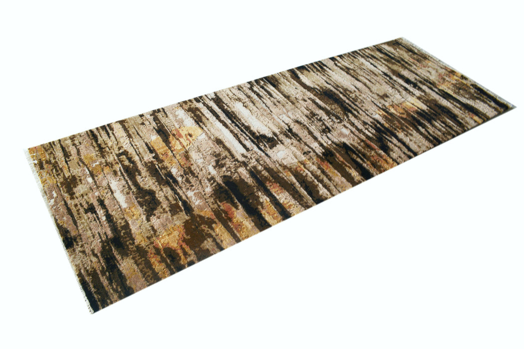 Safari 3x8 Ivory/Brown Wool and Silk