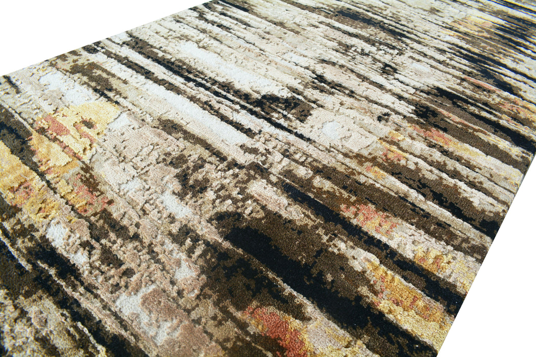 Safari 3x8 Ivory/Brown Wool and Silk