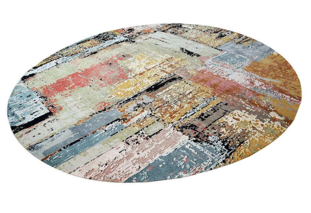 Eden Round Gold/Green Wool and Silk