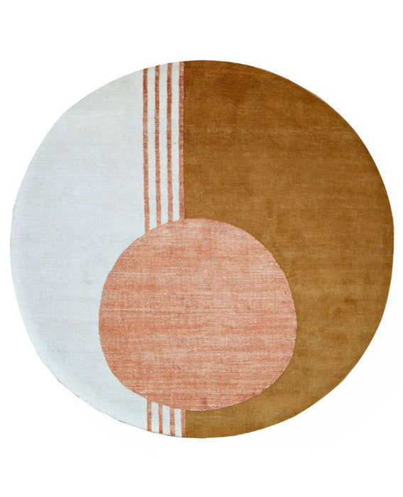 Custom Order: 8 feet Round Sandstone Wool and Silk