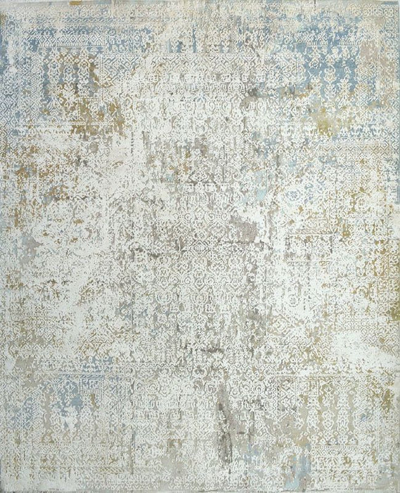 Intrecciare Ivory-Charcoal Wool and Silk Embossed