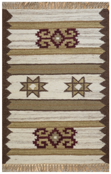 Dhurrie 2x3 Wool Beige/Brown