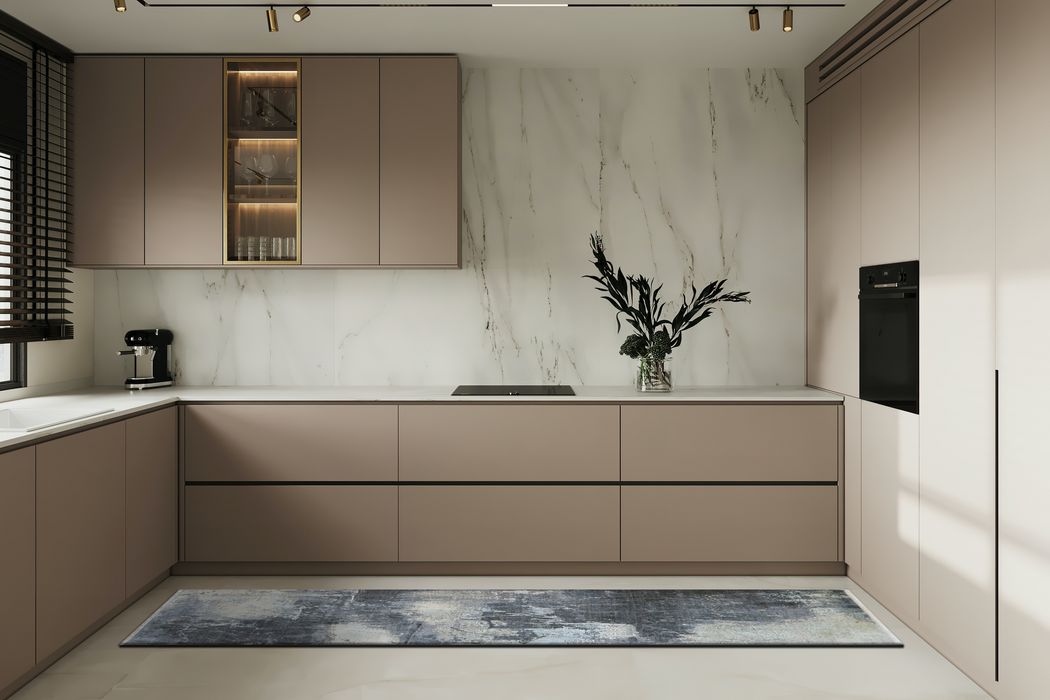 Twilight 3x8 Runner Charcoal Wool and Silk.