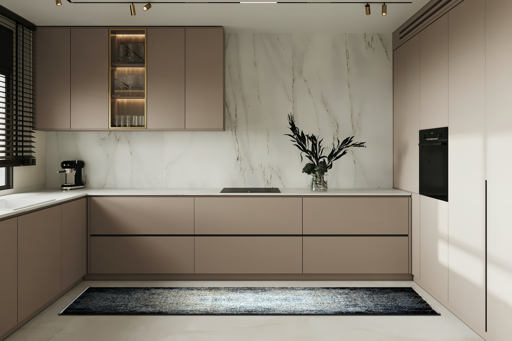 Illuminate 3x10 Black Wool and Embossed Silk