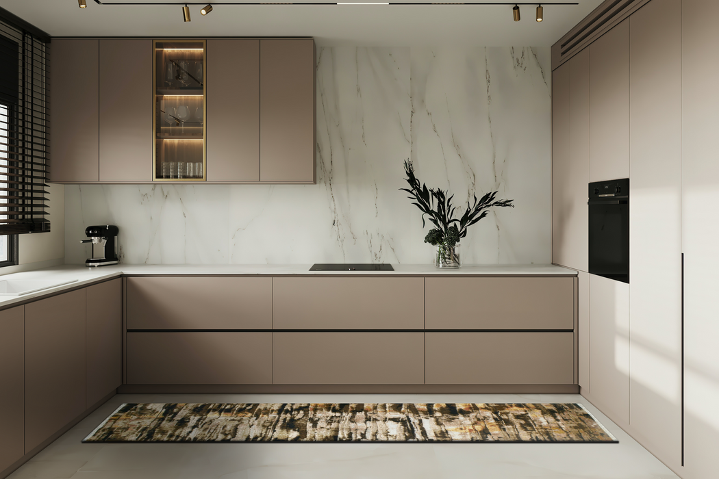 Safari 3x8 Ivory/Brown Wool and Silk