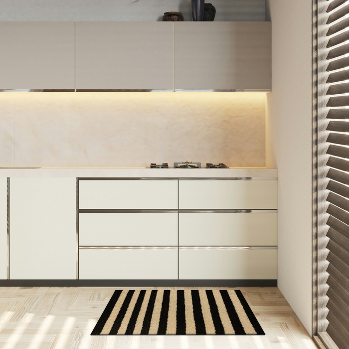 Dhurrie 2x3 Black/ Beige Wool A