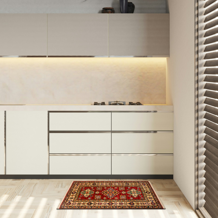 Super Kazak 2x3 Red/Ivory Ghazni Wool B