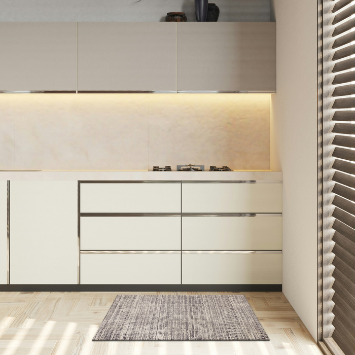 Indo Nepal 2x3 Dark Grey Wool and Bamboo Silk B