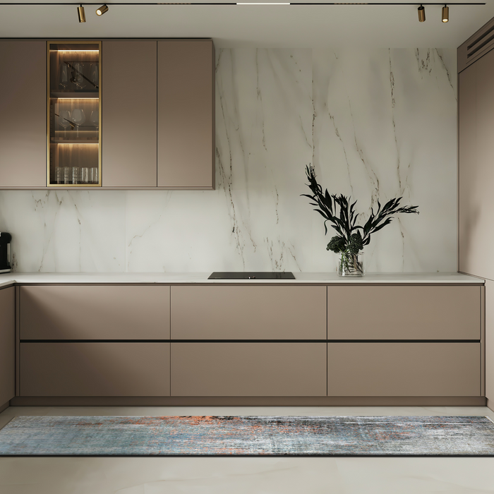 Alchemy 3x10 Blue/Tangerine Wool and Silk Runner