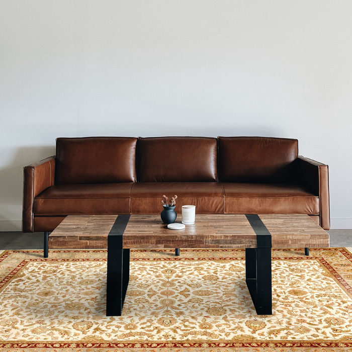 Hope Kashan Beige/Light Green Wool and Silk