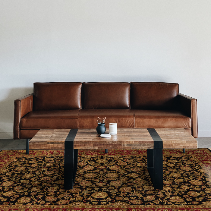 Indo Persian 6x9 Black/Burgundy Wool and Silk