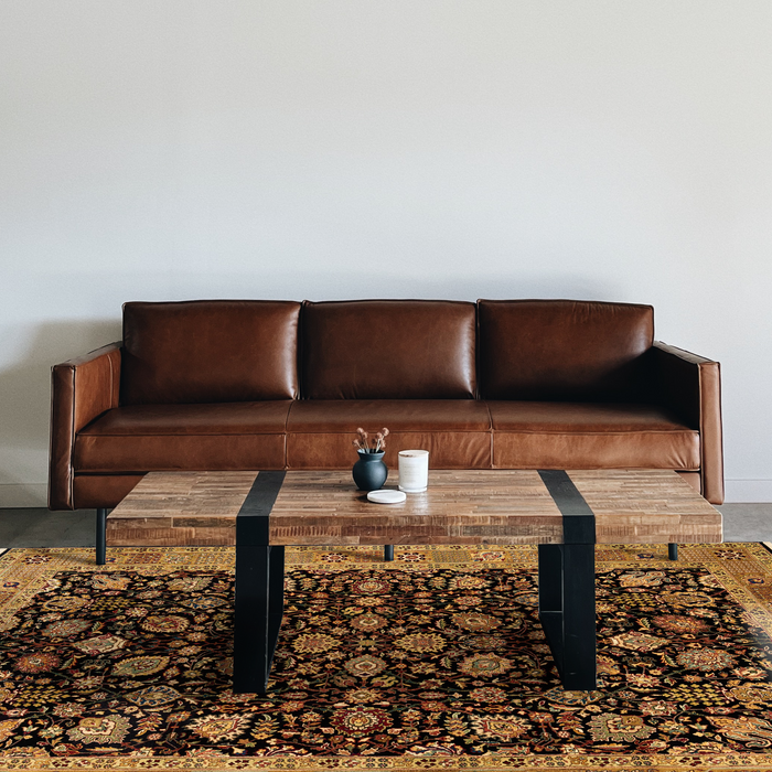 Tabriz 6x9 Black/Gold Wool