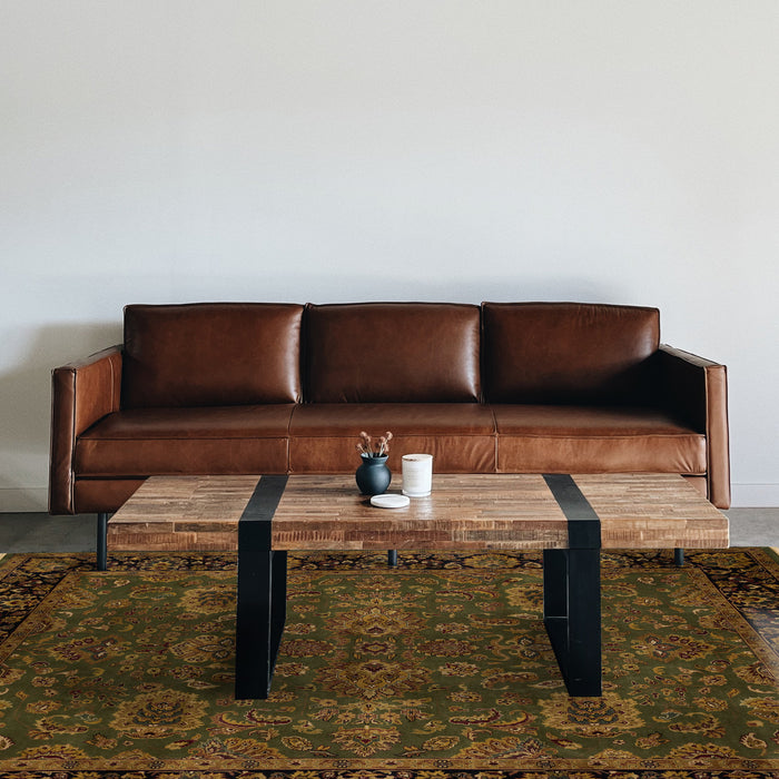 Mashhad 6x9 Green/Black Wool