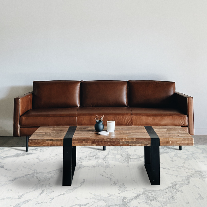 Marble 6x9 Ivory/Grey Wool and Bamboo silk