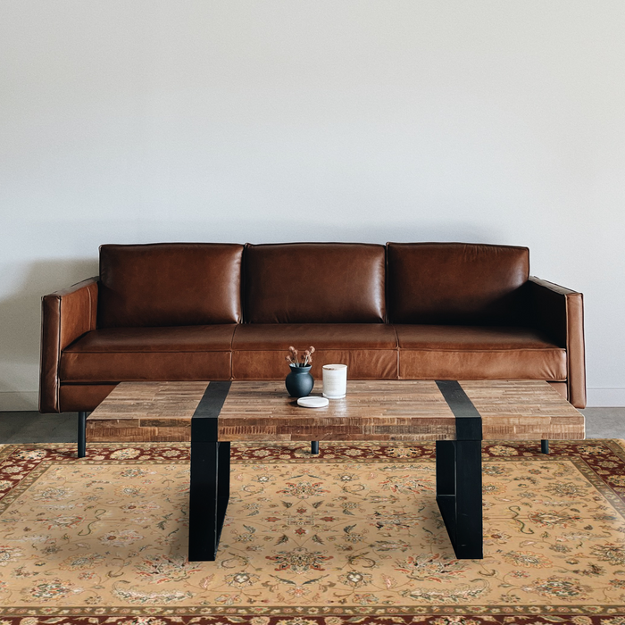 Indo Persian 6x9 Ivory/Red Wool and Silk