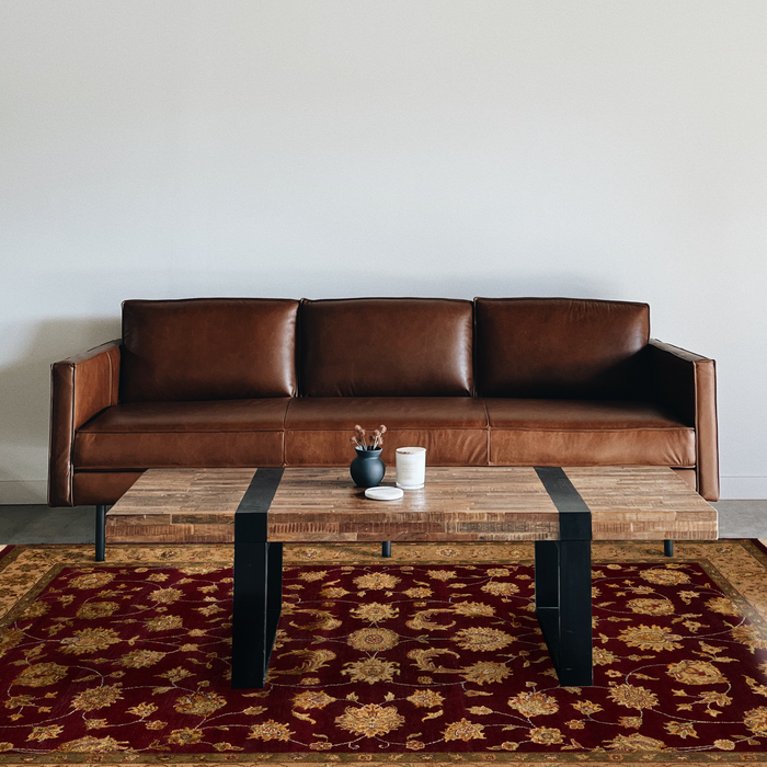 Reflections 6x9 Red/Beige Wool & Embossed Silk