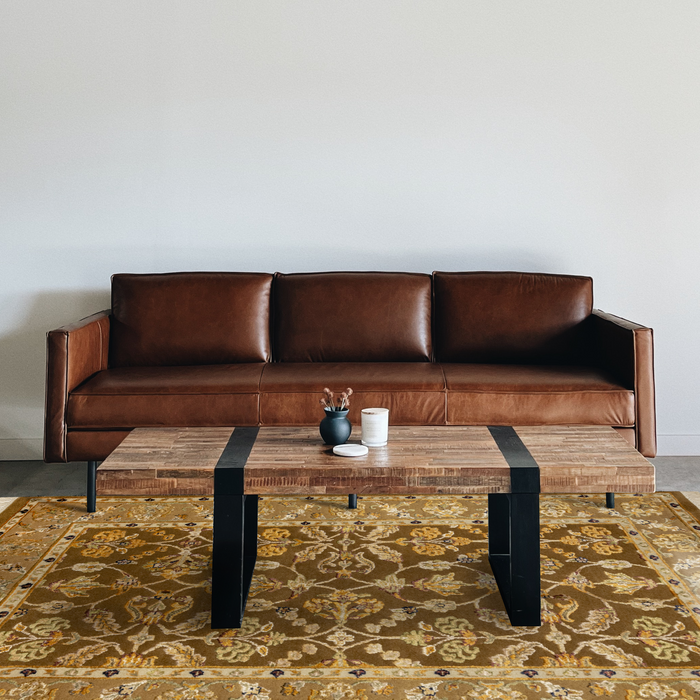 Reflections 6x9 Brown/Gold Wool and Silk Embossed