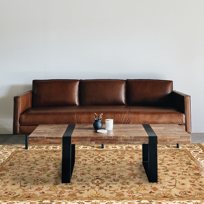 Indo Persian 6x9 Camel/Beige Wool and Silk