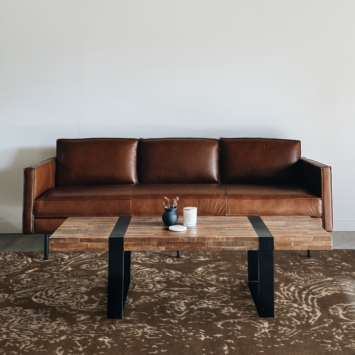 Pokhara 5x7 Brown/Aqua Wool and Bamboo silk