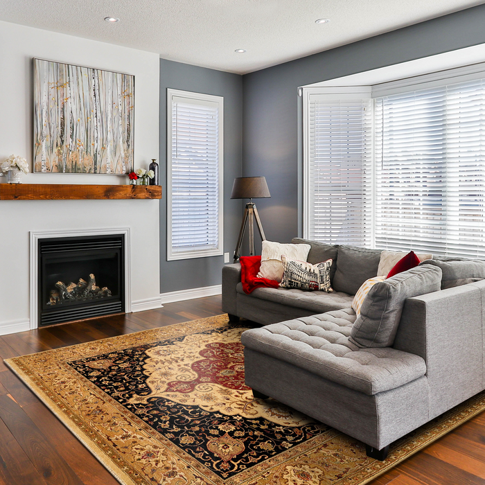 Elegance 9x12 Ivory/Light Gold Ghazni Wool A