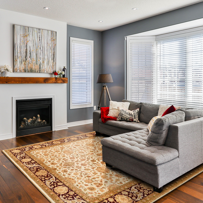 Old Isfahan 8x10 Ivory/Red Wool and Silk