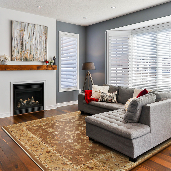 Reflections 8x10 Brown/Gold Wool and Silk Embossed.